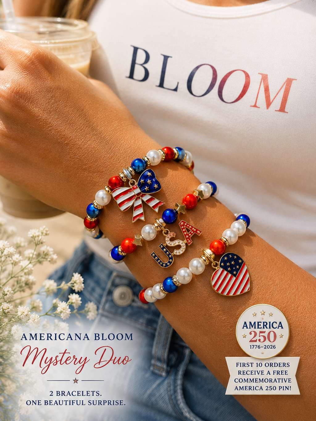 Americana Bloom Mystery Duo Bracelet Set