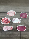 Bloom with Grace Sticker Pack | Premium Glitter Sensory Vinyl Stickers