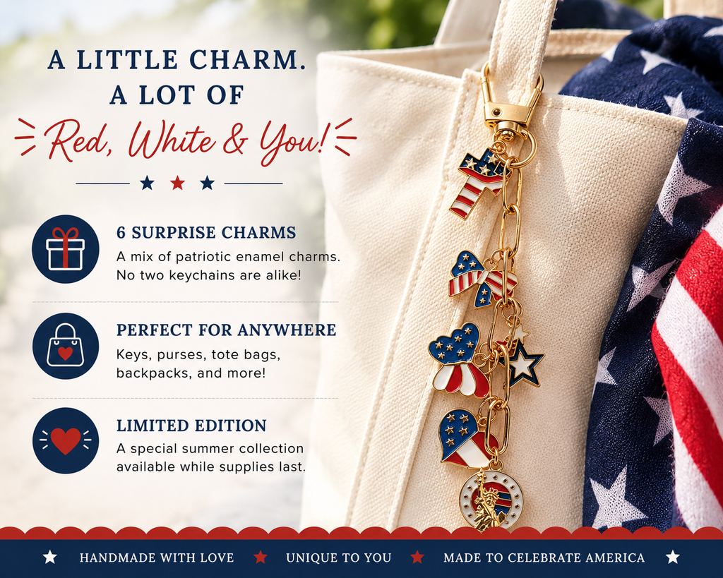 Americana Mystery Charm Keychain | Limited Summer Collection