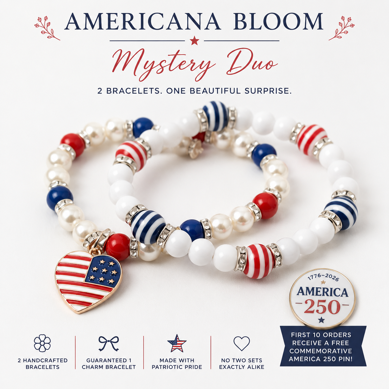 Americana Bloom Mystery Duo Bracelet Set