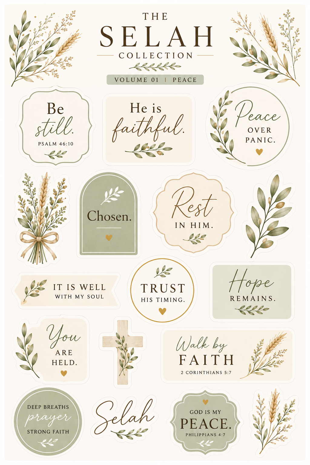 The Selah Collection™ | Faith Affirmation Sticker Sheet