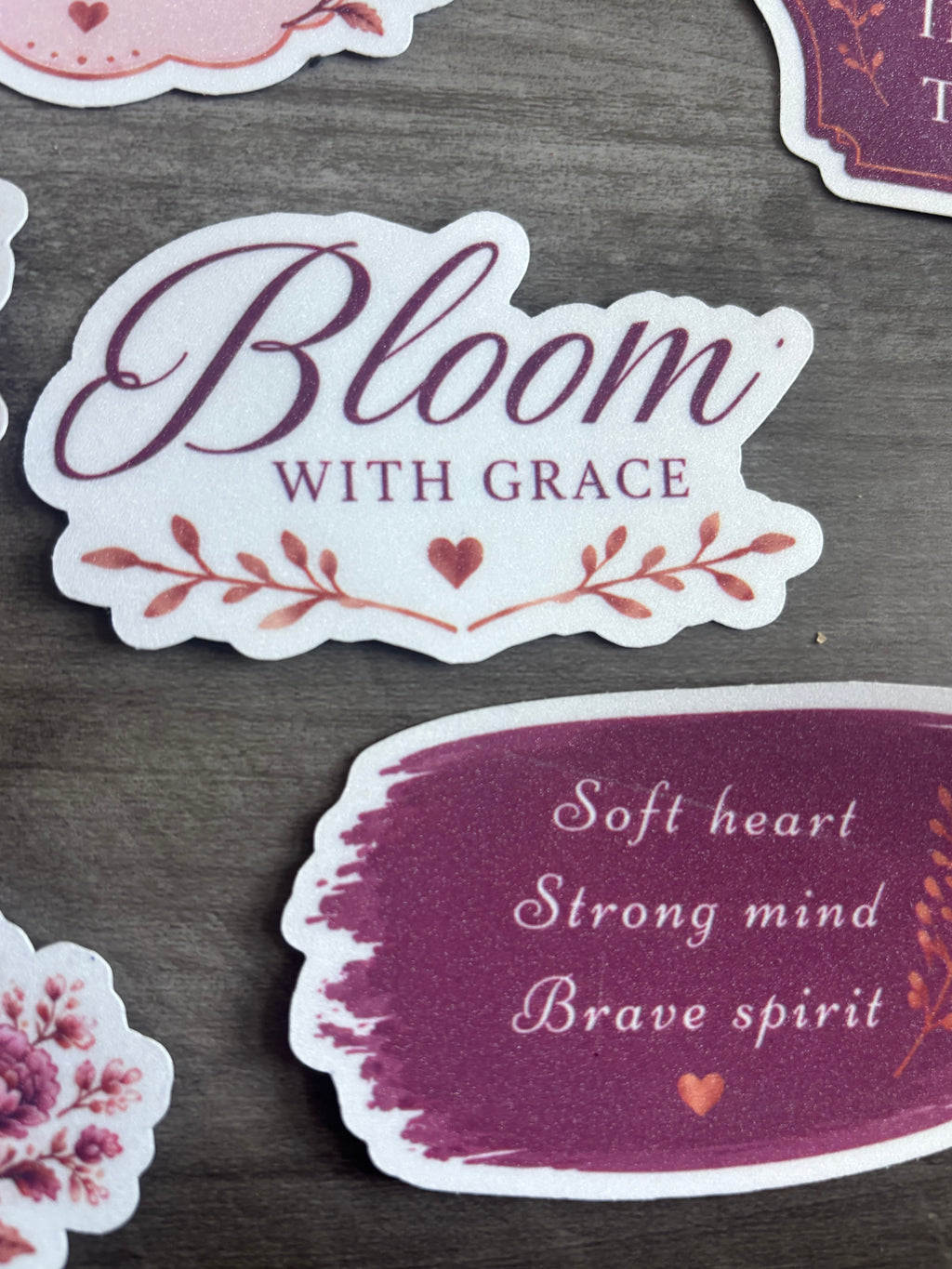 Bloom with Grace Sticker Pack | Premium Glitter Sensory Vinyl Stickers