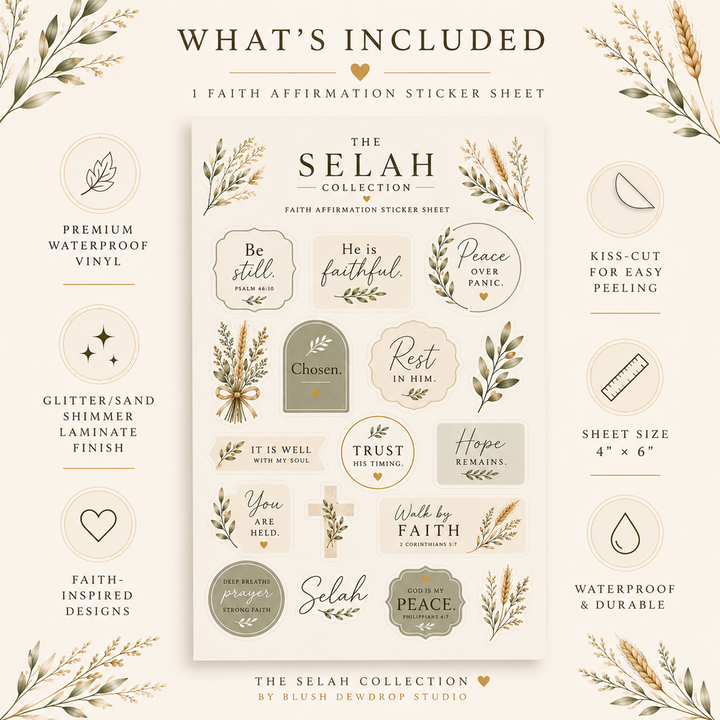 The Selah Collection™ | Faith Affirmation Sticker Sheet