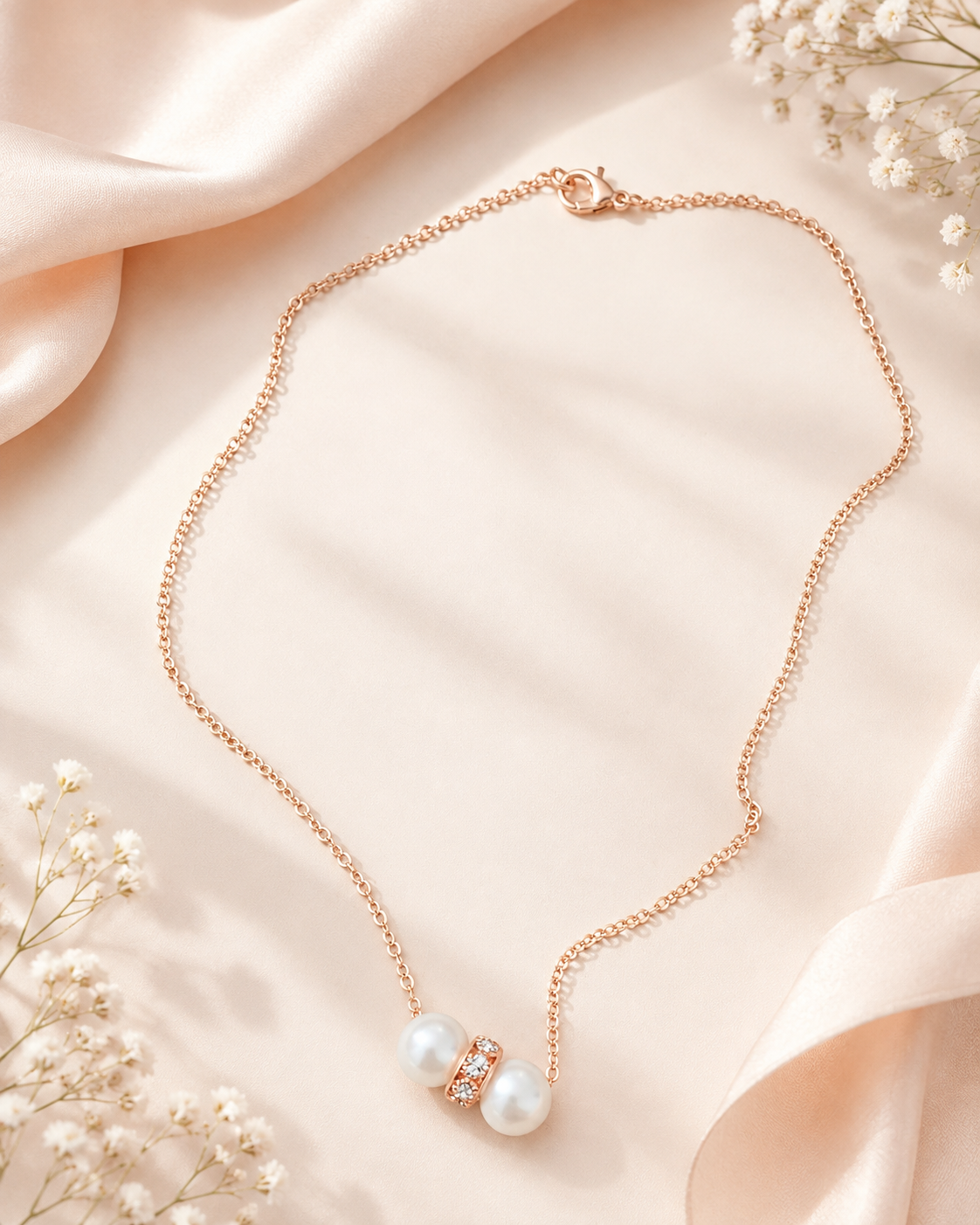 Signature Bloom Necklace | Rose Gold Pearl Necklace
