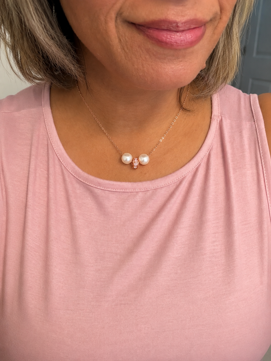 Signature Bloom Necklace | Rose Gold Pearl Necklace